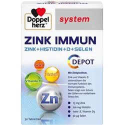 DOPPELHERZ Zink Immun Depot system Tabletten 30 St