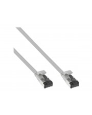 InLine Patchkabel flach U/FTP Cat.8.1 TPE halogenfrei grau 2m Netzwerk CAT 8 PIMF 2 m (75802)