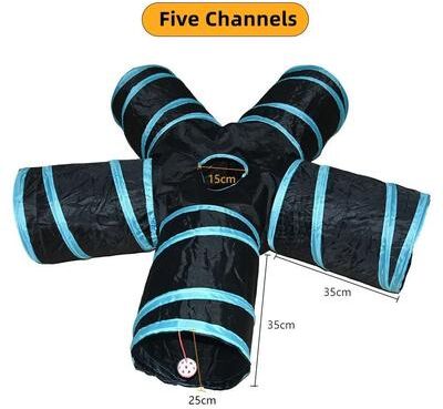 Uplifted Finds Foldable Cat Tunnel Breathable Pet Play Tube five Tunnels