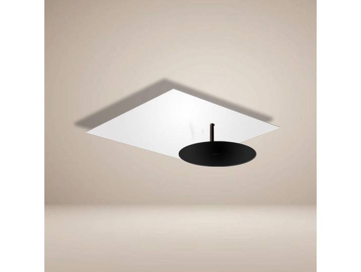 s.luce Led-Wand-/Deckenlampe Plate Weiß 45x45cm, Metall, Rund,Rund, LED integrated, 45x10x45 cm, Lampen & Leuchten, LED Beleuchtung, LED-Deckenleuchten