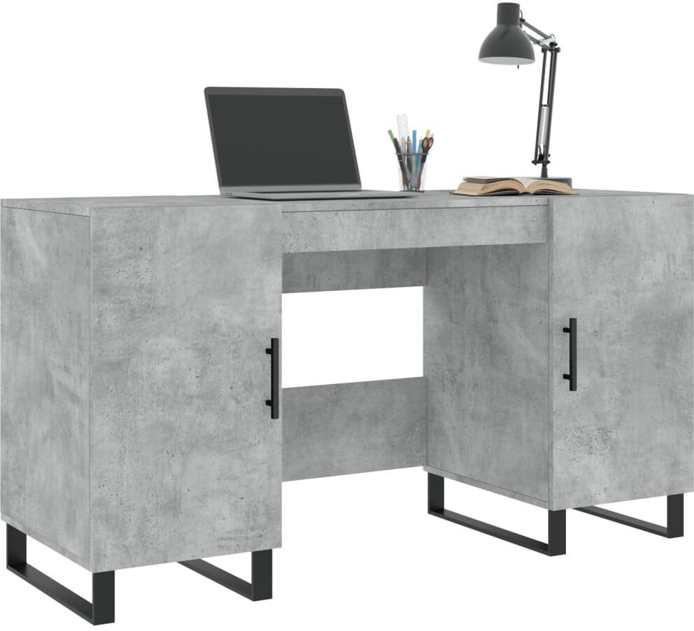 Brayden Studio Amear Iron Computer Desk Concrete Grey