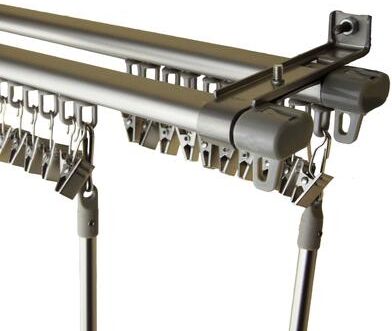 InStyleDesign Regal Silver Adjustable Double Curtain Track Set