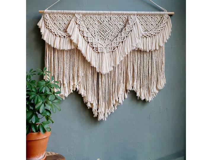 Tapisserie en coton tissée à la main, décoration boho pour salon et chambre à coucher, 95cm x 105cm
