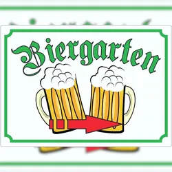 HB-Druck Biergarten rechts Aufkleber A9 (37x52mm)