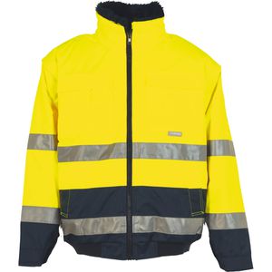 Planam Arbeitsjacke Warnschutz Comfortjacke 2047, Warnschutzjacke, gelb-marine, wasserdicht, Größe M