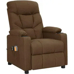 vidaXL, Massageliege + Massagesessel, Massagesessel Elektrisch Braun Stoff