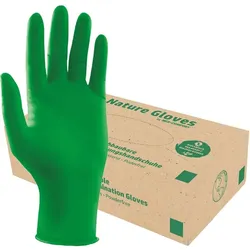Nature Glove Ampri Nitrilhandschuhe biologisch grün M 100er Gr. 8, biologisch abbaubar, puderfrei, unsteril, 100er Box