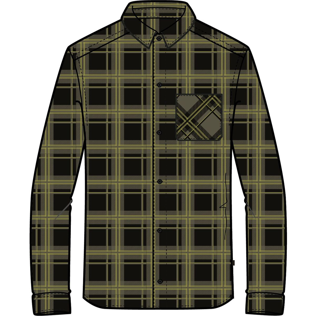 Oakley Podium Plaid LS Flannel deep oli/black/cac check (D07) M FOA402573-D07-M