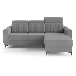 ECKSCHLAFSOFA Connor I verstellbare Kopfstützen, Grau