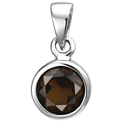 Kettenanhänger JOBO "Anhänger mit Rauchquarz", silber (silber 925, dunkelbraun), Schmuckanhänger, Damen, Silber 925 (Sterlingsilber), Kettenanhänger, 925 Silber