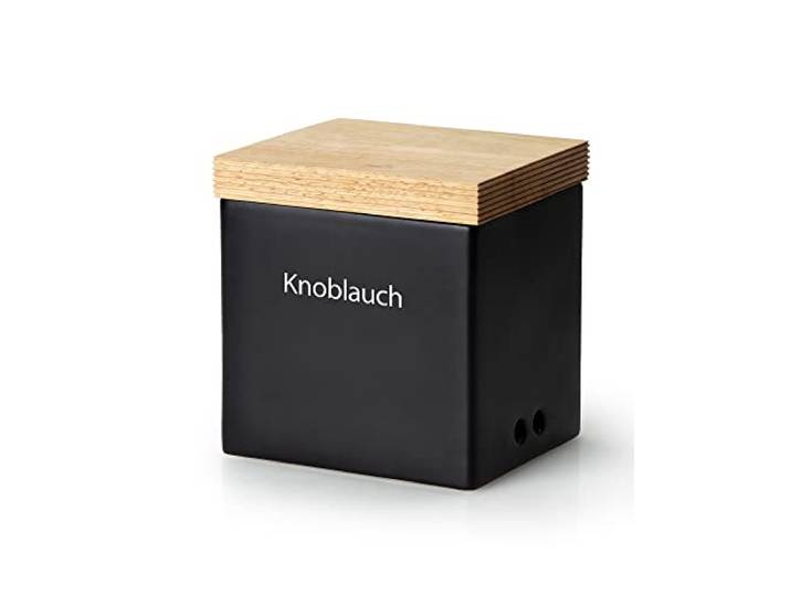Continenta Keramik Vorratsdose Ideal Für Vorräte & Mit Luftlöcher Handmade In Portugal Schwarz (14x12xH15,5cm)