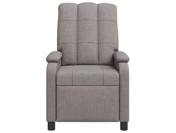 Moderner Relaxsessel aus Stoff, Taupe, verstellbar, Winkel 115-160 cm Gestell aus Metall und Holz, Füllung aus Schaumstoff und Faser, Kapazität 110 kg, leicht zu reinigen