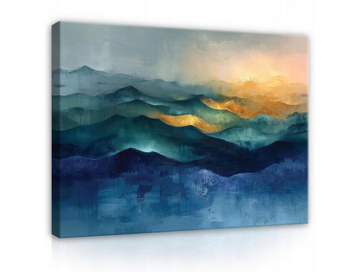 LEINWANDBILD Abstrakt Gold Blau 60x40
