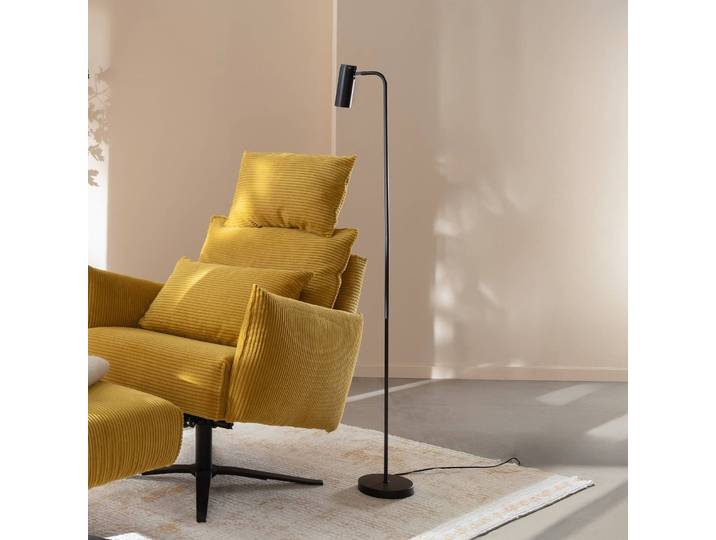 Vloerlamp RIK, zwart, Woon-/ Eetkamer, Aluminium, Modern, vloerlamp
