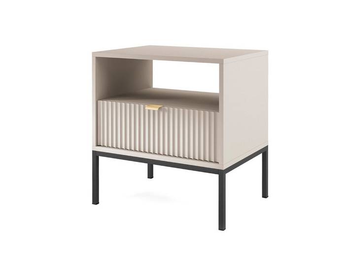 Feldmann-Wohnen Nachtkonsole Nova (Nova, 1 St., Nachtkonsole), 54cm grau MDF