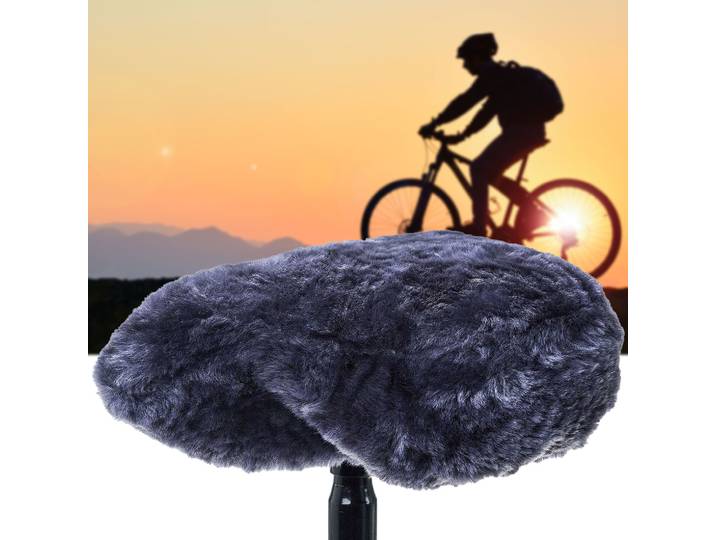 Velo-Sattelbezug aus 100% Lammfell, grau