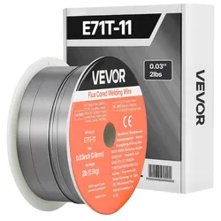 VEVOR Fülldraht 0,8 mm, MIG Schweißdraht E71T-11, 0,9 kg Gaslose Drahtrolle für Baustahl mit Geringer Spritzerbildung für Alle Schweißpositionen, Selbstschützend für den Außeneinsatz, 1 Stk.