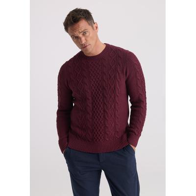Rundhalspullover FELIX HARDY "Rundhalspullover", Herren, Gr. XXL, bordeaux, 100% Baumwolle, Rundhals, Pullover Rundhalspullover