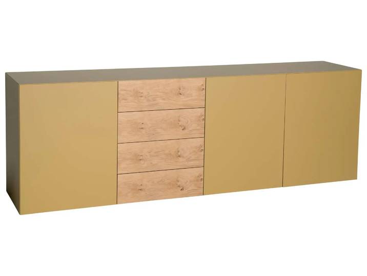 Sideboard Port Gold, Korpus + Türen Goldocker,