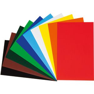 Folia Buntpapier 7100, glänzend, 35 x 50 cm, 10 Farben sortiert, 80 g/m², ungummiert, 50 Blatt