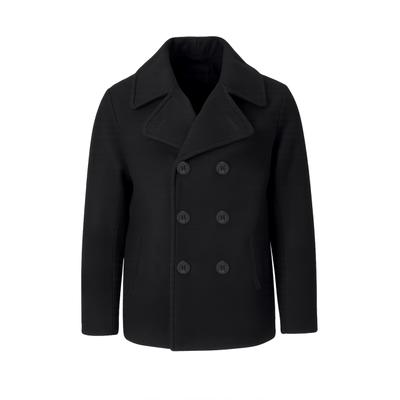 Wintermantel BRANDIT "Brandit Herren Pea Coat", Herren, Gr. 3XL, schwarz, 50% Wolle, 50% Polyester, Mäntel Wintermantel
