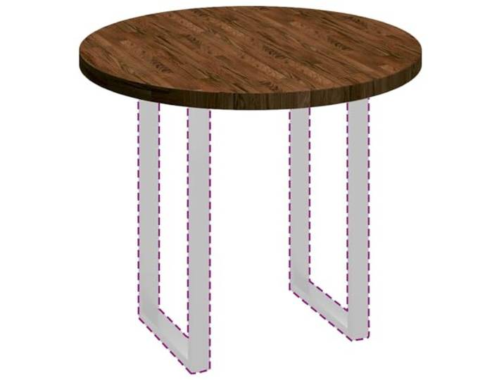 KTHLBRH Runde Tischplatte aus massiver Eiche, Dunkelbraun, 90 cm Wendbares Design, geeignet für Küche und Wohnzimmer, einfache Wartung, zeitgenössisches Aussehen