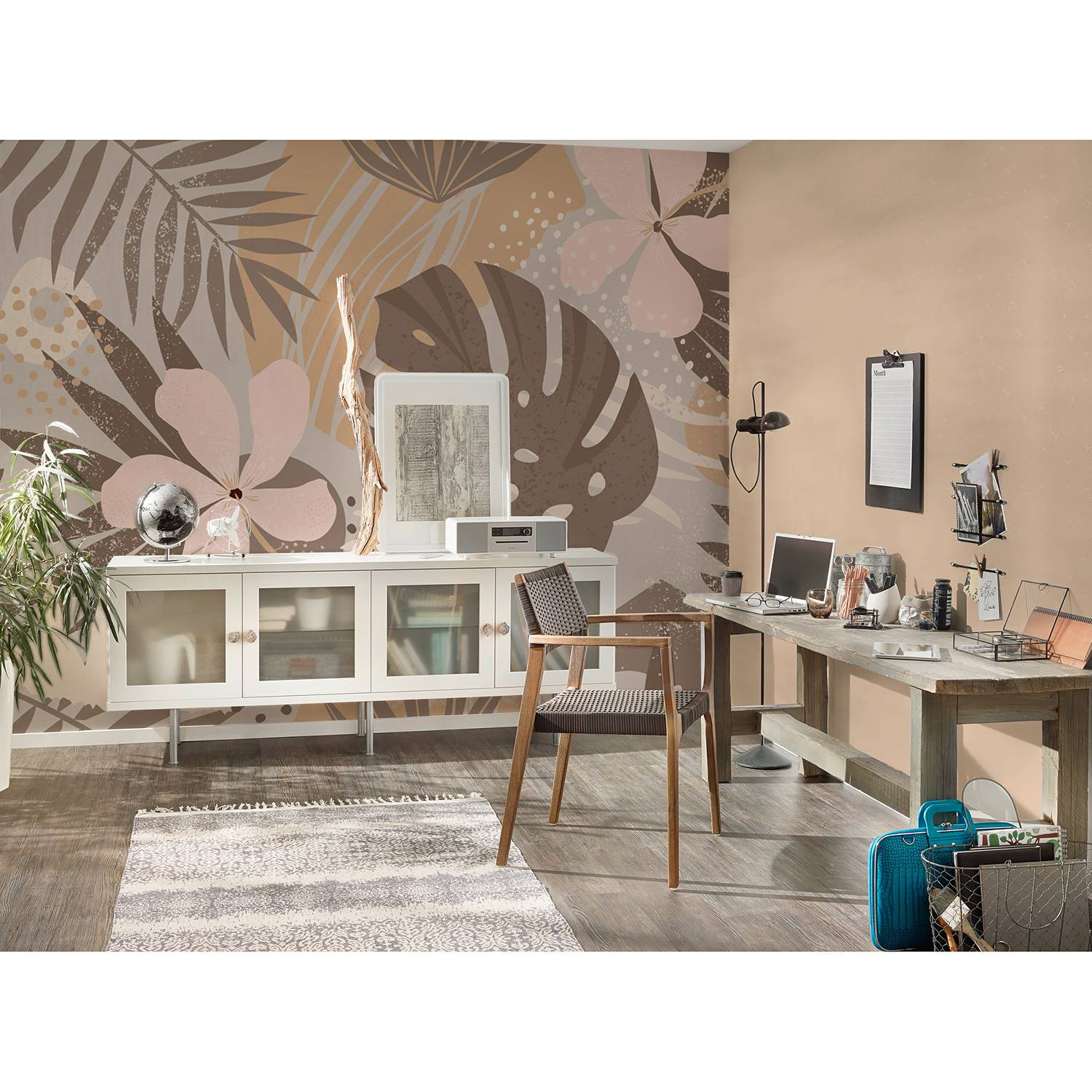 home24 Fotobehang Jungle Plants, Botanisch Mural, Multicolour, Non-woven