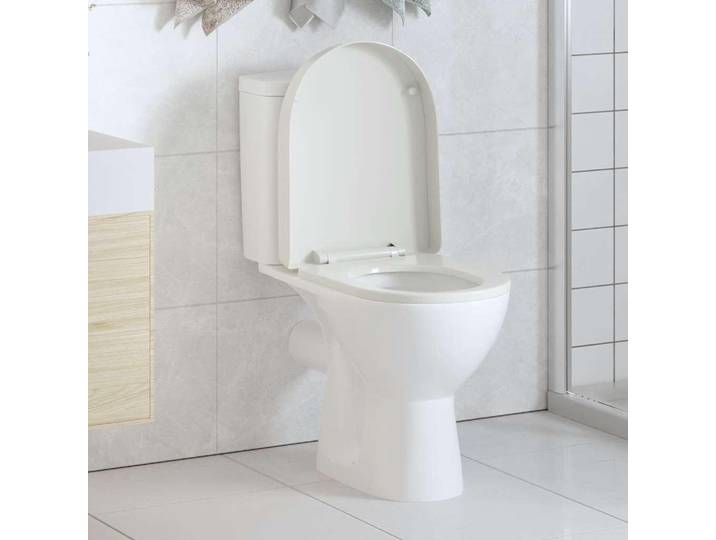 vidaXL Siège de toilette avec abaissement automatique Blanc Carré