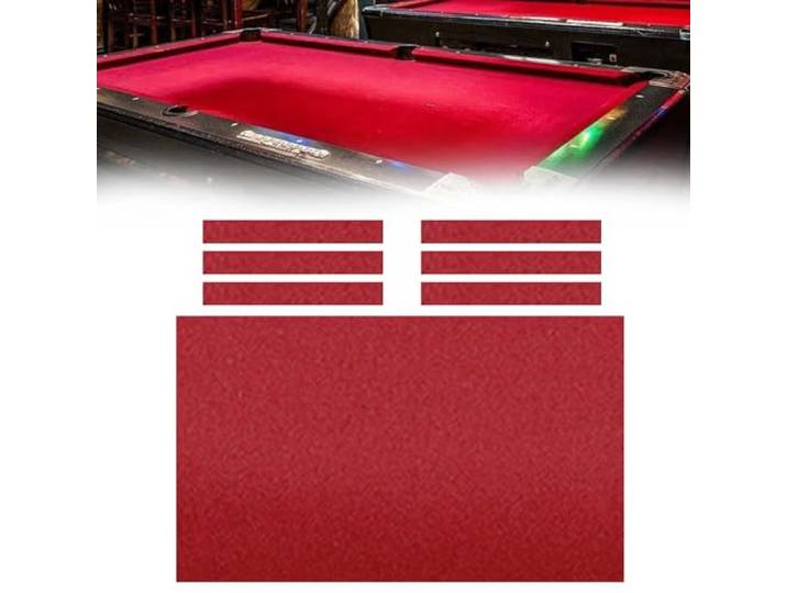 UYSELA Billardtuch, Billard Stoff Billardtisch Filz Billardtuch für 7ft 8ft und 9ft Pooltische Billardtischfilz Mattenstreifen,Bar,Hotel,Professionelle Billardtischdecke,Rot,9ft/2.75m
