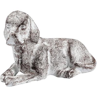 Türstopper AMBIENTE HAUS "Türstopper aus Gusseisen - Hund liegend", braun (grau), B:16cm H:10cm T:7cm, Gusseisen, Türstopper