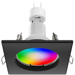 ledscom.de Deckeneinbaustrahler RIR Einbaurahmen schwarz matt eckig, inkl. Smart Home RGBW GU10 LED Lampe, 5,41W, 473lm