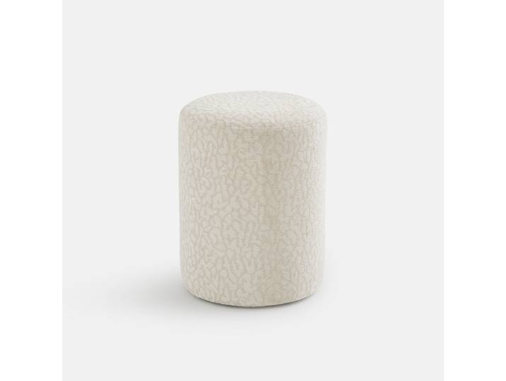 LA REDOUTE Pouf en bouclette, motif léopard, POLINA Léopard Blanc