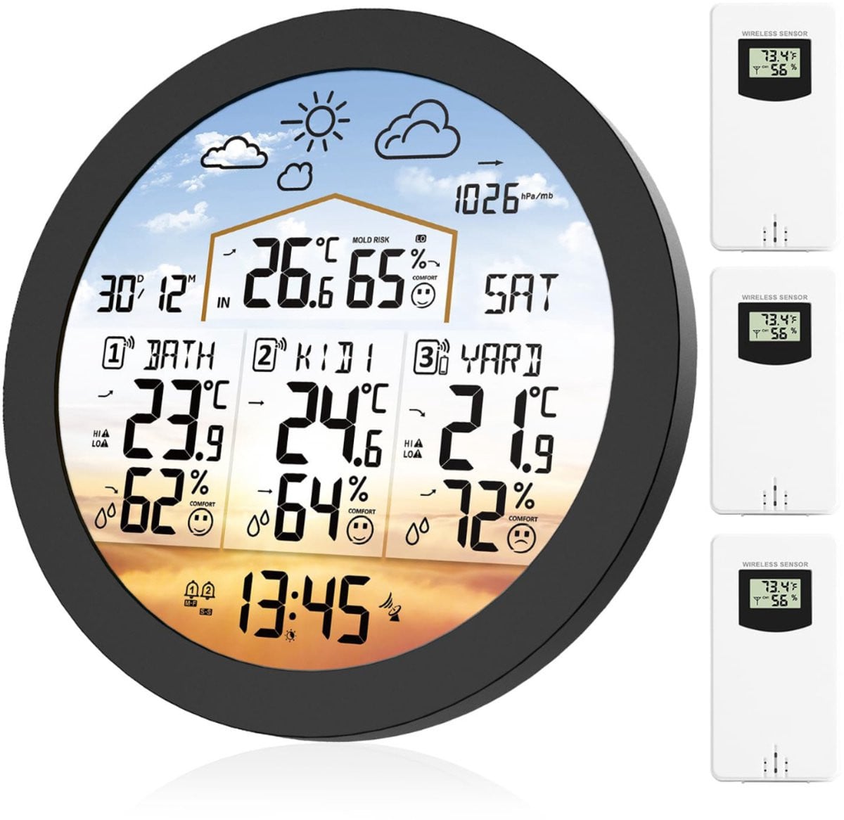 Weerstation Binnen en Buiten - Draadloze Hygrometer en Luchtvochtigheidsmeter