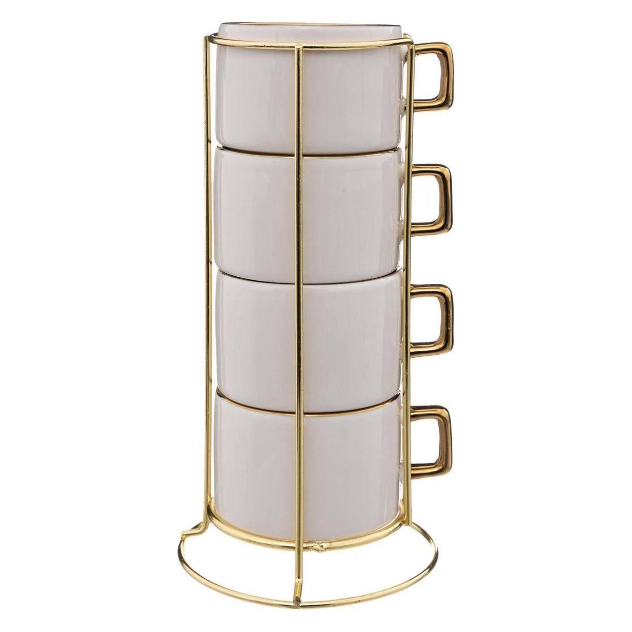 Secret de Gourmet Filiżanki ceramiczne na stojaku ARYA, 170 ml, 4 sztuki (42890160)