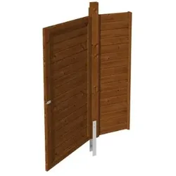 Skan Holz Seitenwand für Carports - Profilschalung-inkl. Tür-nussbaum 2