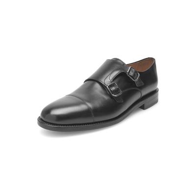 Schnürschuh HENRY STEVENS "Winston CDM", Herren, Gr. 42,5, schwarz, Boxcalf, Schuhe Schnürschuh, Herren Businessschuh Double Monk Strap handgefertigt, Lederschuh