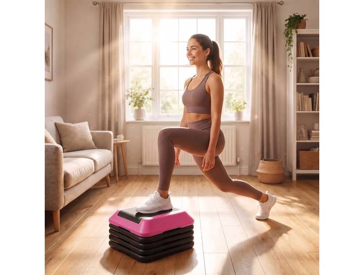SPORTNOW Step Fitness Antidérapant Hauteur 10-30cm Rouge 150kg