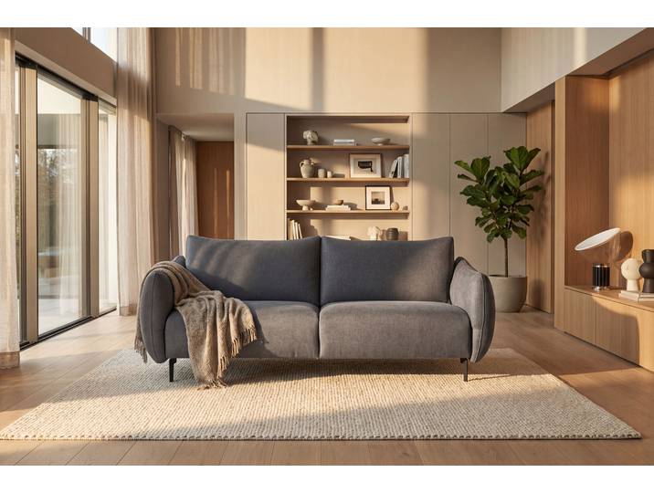 2,5-Sitzer Sofa Grau Webstoff Stormy 191 x 75 x 96cm Modern