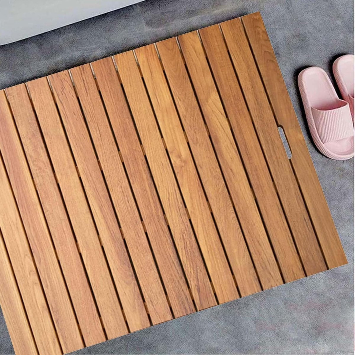 Houten Douchemat Eendenbord - Antislip Badkamer Vloermat - Natuurlijk Hout
