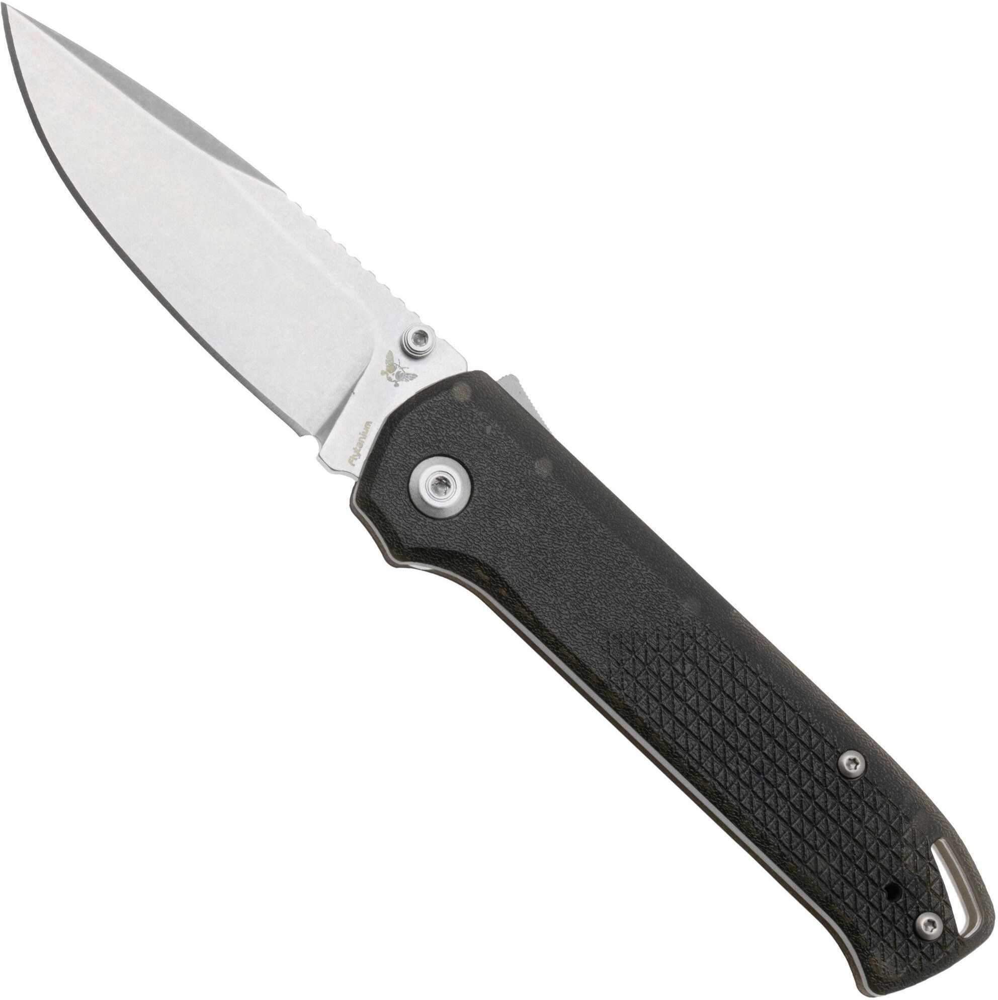 Flytanium Arcade Lite FLY-1395SS, Stonewashed AUS-10A, Black Polycarbonate, coltello da tasca