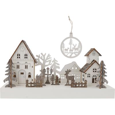 Weihnachtsdorf OTTO HOME "Weihnachtsszene", weiß, Holzwerkstoff, Weihnachtsdörfer, Weihnachtsdorf