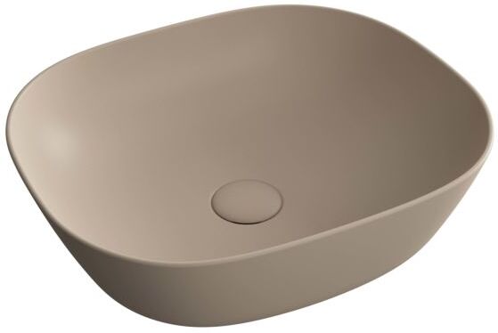 VitrA Plural Aufsatzschale 7810B474-0016 45 x 38 x 13,5 cm, Tonerde matt, flach, rechteckig, ohne Überlauf/Hahnloch