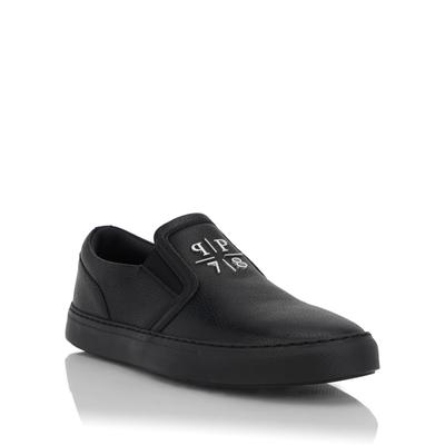 Slip-On Sneaker PHILIPP PLEIN "Slip-ons", Herren, Gr. 41, Normalschaft, schwarz (0202, schwarz, schwarz), Schuhe
