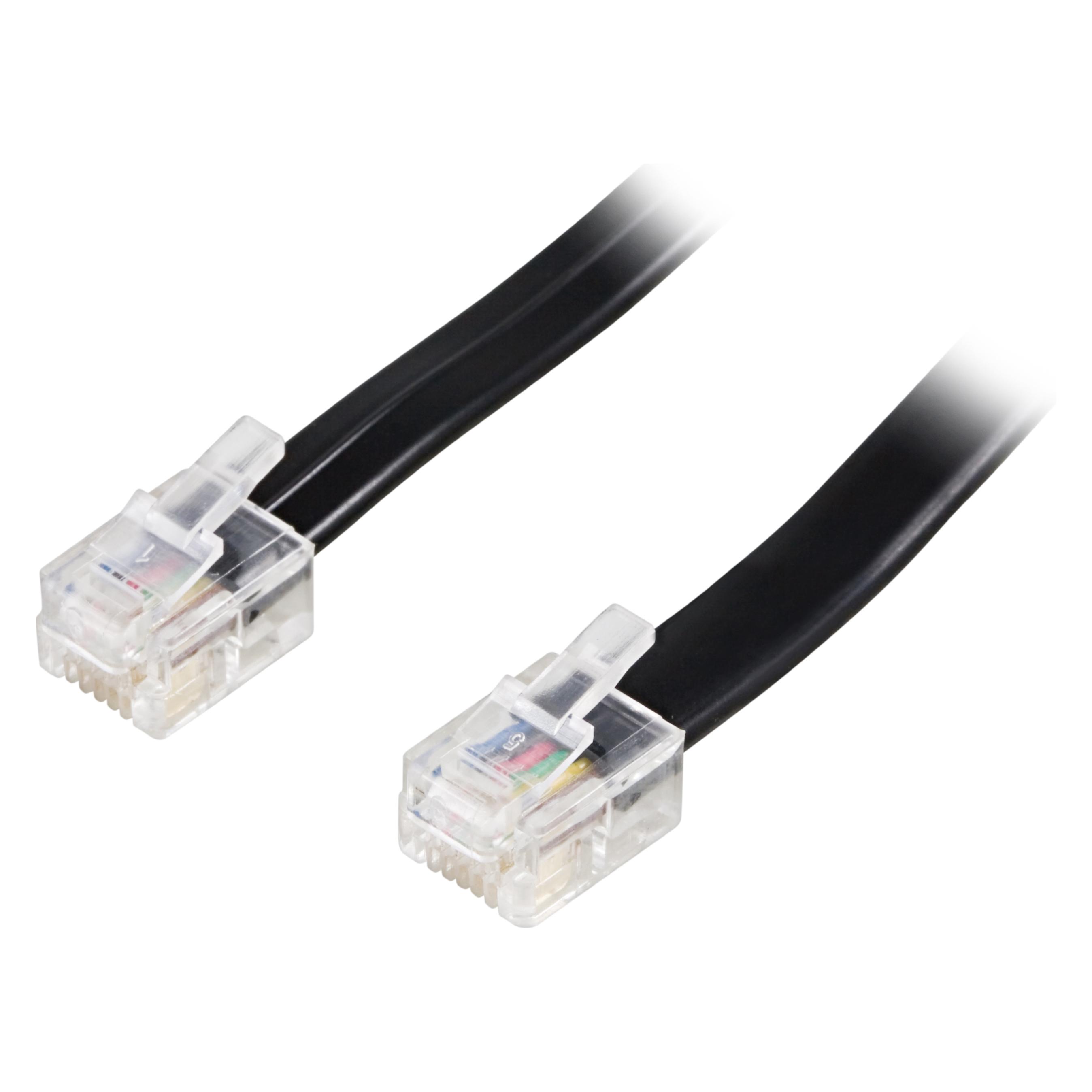 Deltaco telefonkabel - 5 m - sort (DEL-161B)