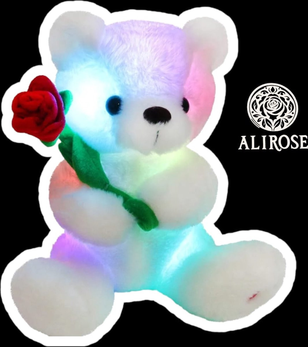 AliRose Clouds Teddy Bear met LED en Rainbow Effecten - Multicolor