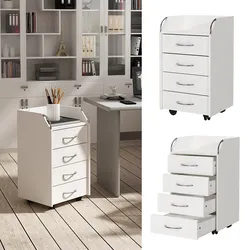 Vicco Rollcontainer Gwendolyn, Weiß, 40x65x 36 cm, 4 Schubladen, Büroschrank