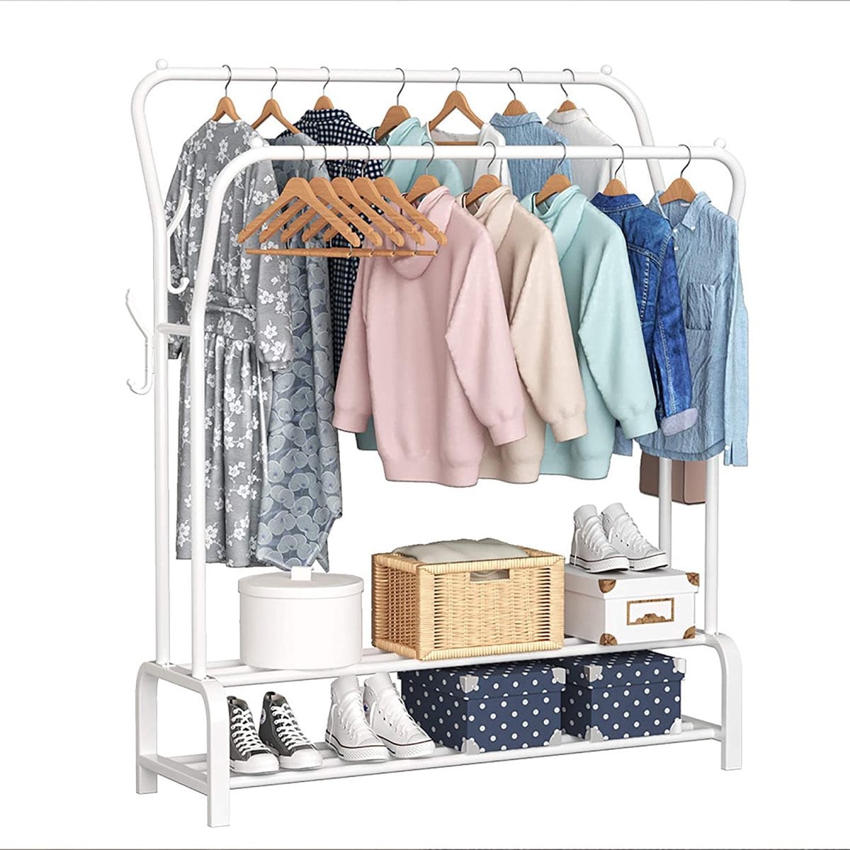 Ruimtebesparend kledingrek voor het ophangen van kleding