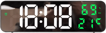Inspire Picks 9 Inch LED Digital Wall Clock Smart Large Digital Clock With Temperature & Humidity Display mirror Green Temp 9 Inch