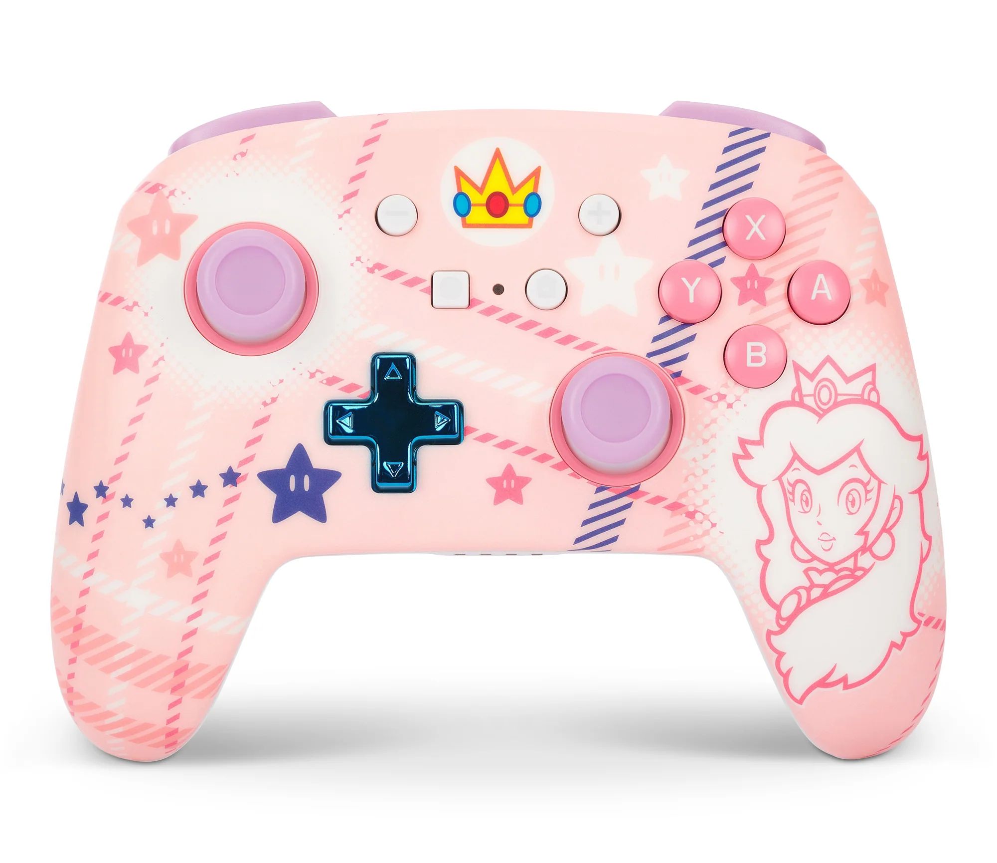 PowerA Enhanced Wireless Controller Super Mario Princess Peach Plaid Gamepad für Nintendo Switch/Lite/OLED (Pink) NSGP0255-01