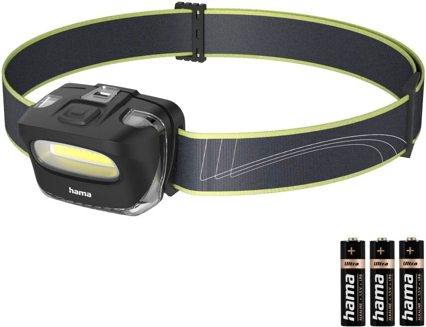 LED Stirnlampe HAMA "LED Stirnlampe mit verstellbarem Kopfband", schwarz, Mobilleuchten, Kunststoff, LED Stirnlampe, 2 Lichtmodi, verstellbare Leuchtrichtung